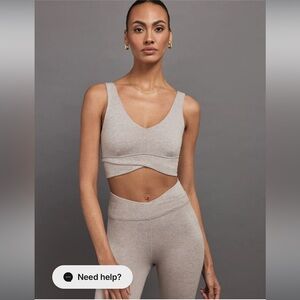 Carbon 38 Wrap Bra in Heather Melt sz medium oatmeal